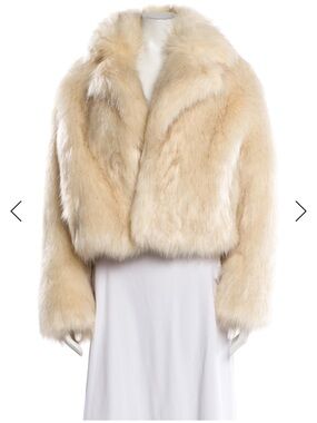 Stand Studio Cream Faux Fur Teddy Jacket FR38